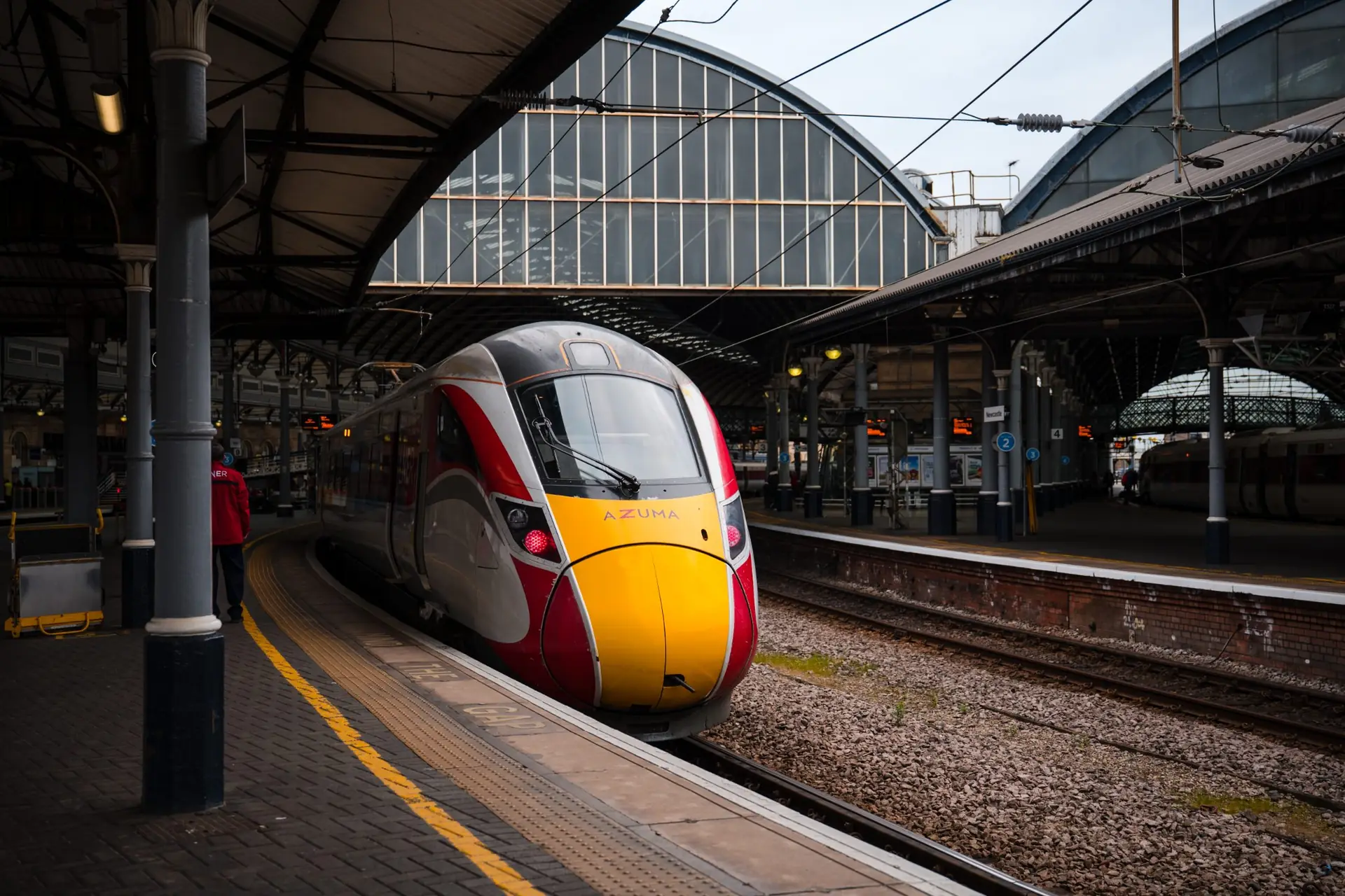 LNER Azuma train arriving at a platform